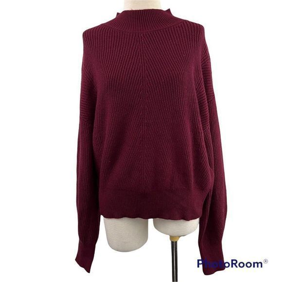 NWT ELODIE‎ Red Wine Knit Turtle Neck Sweater (M) - Picture 8 of 8